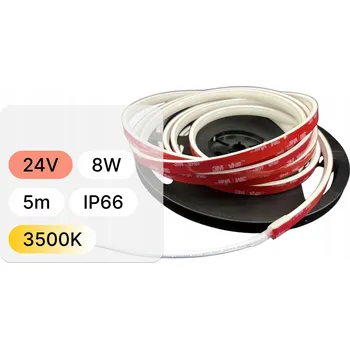 LED páska 5m LED PÁSEK 24V / 8W / 320 LED COB / IP66 / 3500K / Ra>90 / 9,8x5,5