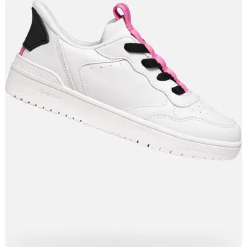 Dětská móda Bílé dívčí tenisky Geox Washiba Fast In - Holky GEOX bílá | růžová 3426094
