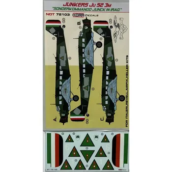 Plastikový model KORA Models 1/72 Decals Ju 52 3M Sonderkommando Junck in Iraq