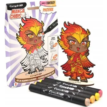 Dřevěná figurka GRAPH'IT k vymalování + 4 fixy, MANGA PHOENIX