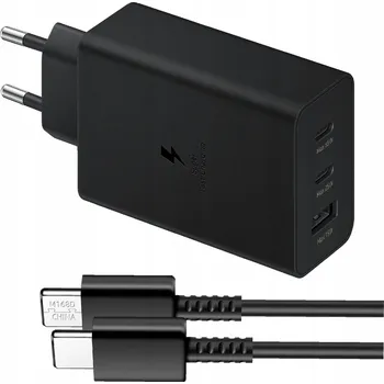 Nabíječka 65W Power Delivery Quick Charge + Kabel Černá 2x USB-C