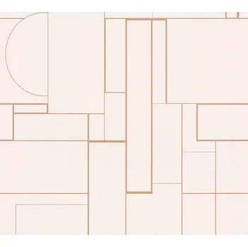 Tapeta TAPETA ZLATÉ GEOMETRICKÉ LINIE NA BÍLÉM POZADÍ