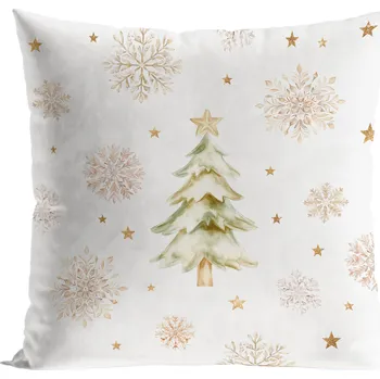 Povlak na dekorativní polštářek CHOINKI ZIMNÍ PŘÍBĚH Dekorační povlak na polštář VELVET 40x40cm, barva 001 bílá