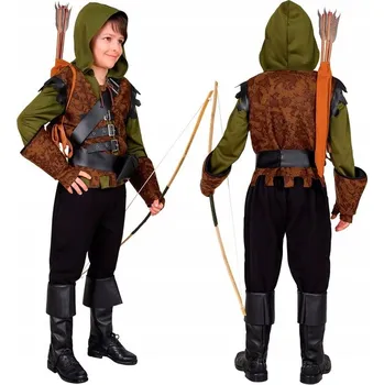 Karnevalový kostým Kostým Robin Z Sherwood Převlek Robin Hooda Filmový Kostým Pohádkový 158