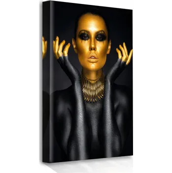 Obraz OBRAZ NA PLÁTNĚ VE STYLU ČERNÉ A ZLATA 50x70 DO OBÝVACÍHO POKOJE, LOŽNICE