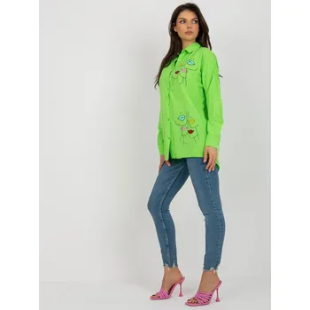 Dámské oblečení Světle zelená košile s oversize střihem, M i523_2016103385362