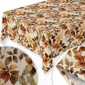 ubrus UBRUS ODOLNÝ PROTI SKVRNÁM 140X240 CM NA STŮL HLADKÝ MATNÝ SILNÝ DÝNĚ LIST PODZIM