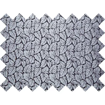 HEDVA ČESKÝ BROKÁT Vzorek brokátu 5x10cm 50749 LÍSTEČKY černá | 69