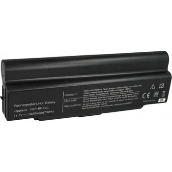 Baterie k notebooku Li-Ion baterie 6600mAh 11.1V černá kompatibilní s Sony VAIO VGP-BPS2
