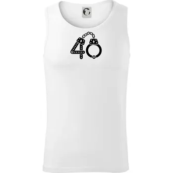 Narozeninové tričko pro policajta - pouta 40 - Tílko pánské Core - S ( Bílá )