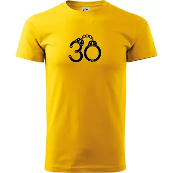 Narozeninové tričko pro policajta - pouta 30 - Triko extra velké (5-8XL) - 7XL ( Žlutá )