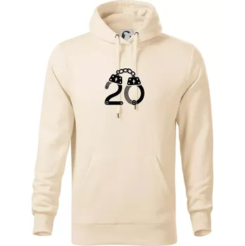 Pánská mikina Narozeninové tričko pro policajta - pouta 20 - Mikina pánská Cape s kapucí - 5XL ( Mandlová )