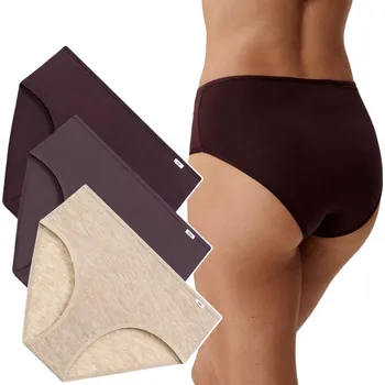 Kalhotky KALHOTKY DÁMSKÉ MAXI Atlantic 3CLP-011 Bavlněné kalhotky 3-PAK - M