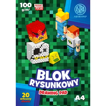 Blok Blok na kreslení ASTRA A4 100g 20 listů PIXEL bílý