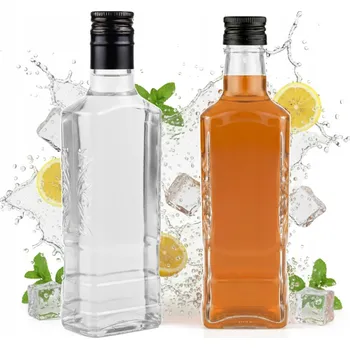 Láhev Butelka PIONIER MOSKWA 250ml + zakrętka SKLENĚNÁ LÁHEV NA LIKÉRY, VÍNO, ŠŤÁVU