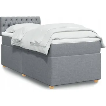 Postel Čalouněná jednolůžková postel VidaXL 100x200 cm, odstíny šedé