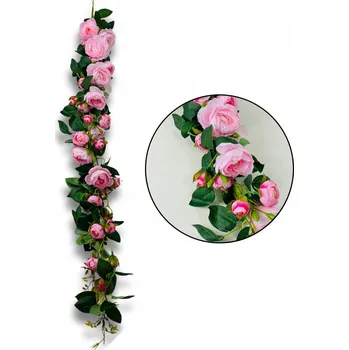 Obraz GIRLANDA S RŮŽEMI ZÁVĚS S RŮŽÍ RŮŽE UMĚLÉ KVĚTY