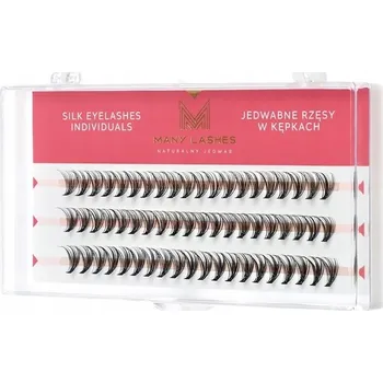 Umělé řasy Hedvábné řasy v trsech ManyLashes 0,07 10 mm zakřivení CC černé