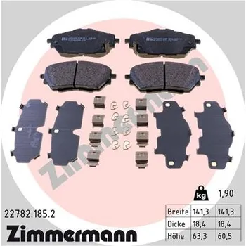 Brzdová destička Sada brzdových destiček, kotoučová brzda ZIMMERMANN 22782.185.2