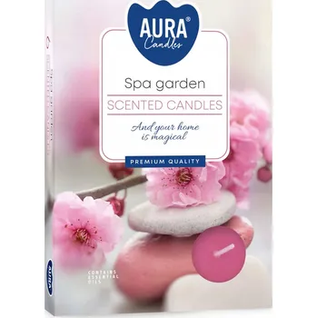 Svíčka Parafínová vonná svíčka Zahrada SPA Aura 6 ks
