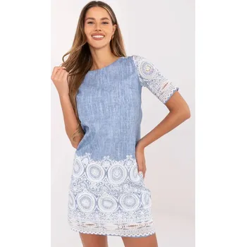 Dámské šaty Dámské šaty z lnu s jemným potiskem- po kolena, 40 i240_214287_2:40