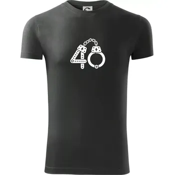 Pánské tričko Narozeninové tričko pro policajta - pouta 40 - Viper FIT - Pánské zůžené tričko - M ( Tmavá břidlice (šedá se zeleným nádechem) )