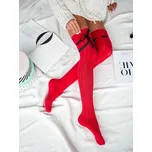 Nadkolenky s mašlí Milena Vera 0835-001 37-41 Velikost: 37-41, Barva: Červená