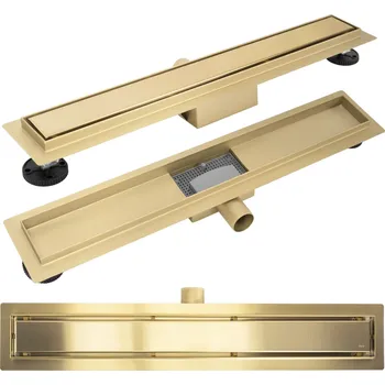 Rea Neox, nerezový odtokový žlab 100 cm, zlatá matná, REA-G4863