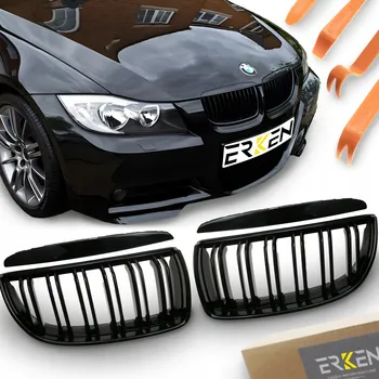 Posilovač řízení Lesklé černé mřížky (ledvinky) do grilu BMW E90 E9 před faceliftem