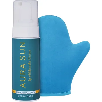 Samoopalovací přípravek AURA SUN Rukavice + Samoopalovací pěna Extra Dark