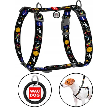 Postroj pro psa WAUDOG Nylonové postroje Guard s QR kódem NASA M 50-80 cm