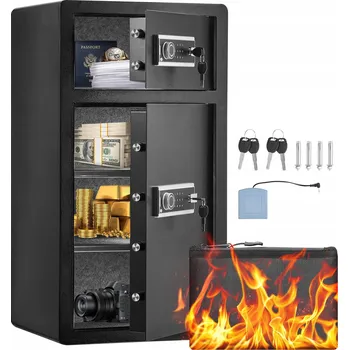 Trezor Nábytkový trezor s objemem 204 litrů, zámek na klíč a číselný zámek