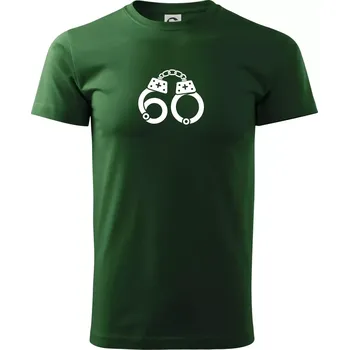 Narozeninové tričko pro policajta - pouta 60 - Triko extra velké (5-8XL) - 8XL ( Lahvově zelená )