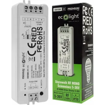 LED osvětlení Stmívač pro LED pásky MONO Jednobarevné Rádiofrekvenční ovladač 8A 5-36V 288W