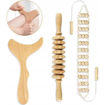 Masážní přístroj MASAŻER MANUALNY DREWNIANY PRO SPORTOVCE A KANCELÁŘSKÉ ANTISTRES