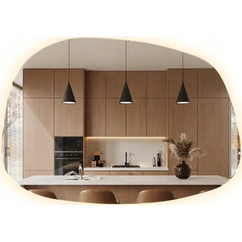 Zrcadlo Moderní LED Zrcadlo s teplým světlem do předsíně a haly – designové