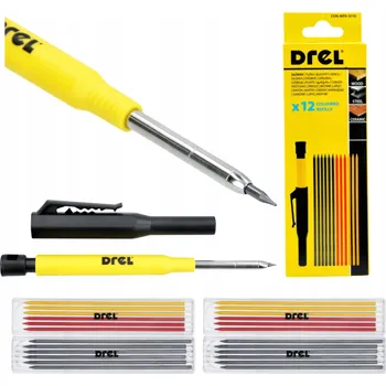 Grafitová tužka Stavební truhlářská tužka automatická s ořezávátkem, 24 ks náplní tužky