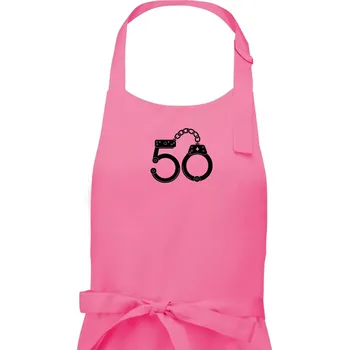 Kuchyňská zástěra Narozeninové tričko pro policajta - pouta 50 - Dámská zástěra na vaření - Univerzální velikost ( Růžová )