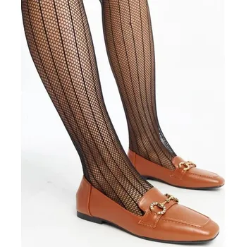 Dámské mokasíny Hnědé mokasíny Solea s přezkou a zirkony, 37 i240_207458_2:37