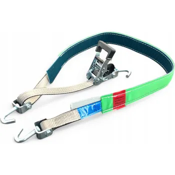 Upínací popruh Upevňovací popruh Mrija Truck s gumou 2,8 m, šířka 35 mm, 3 háky VDI 2700 BI.8.1