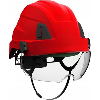 Pracovní přilba OCHRANNÁ PŘILBA ATRA 40 s hledím S41 ČERVENÁ