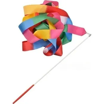 Barevná gymnastická stuha 4M s tyčí pro děti Taneční rekvizita pro vystoupení Balet Twirling Sportovní hračka Dárek pro dívky i chlapce