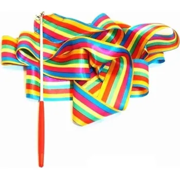 Barevná gymnastická stuha 4M s duhovou tyčí pro děti Taneční rekvizita pro vystoupení Balet Twirling Venkovní sportovní hračka Dárek