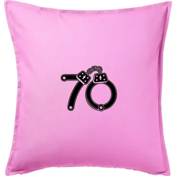 Polštář Narozeninové tričko pro policajta - pouta 70 - Polštář 50x50 - 50x50 - Pouze potah ( Růžová )