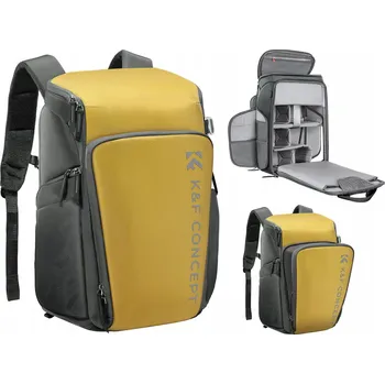 Městský batoh Žlutý Batoh na fotoaparát K&F Concept KF13.128