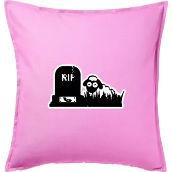 Polštář RIP - Náhrobek - Jitrnice - Ovečka - Polštář 50x50 - 50x50 - Pouze potah ( Růžová )