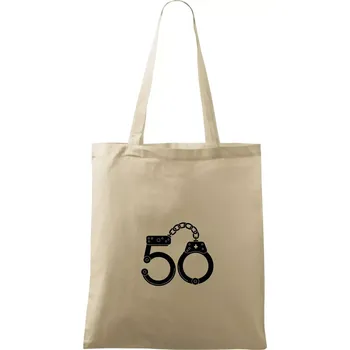 Nákupní taška Narozeninové tričko pro policajta - pouta 50 - Taška bavlněná - 42 x 38 cm ( Naturální )