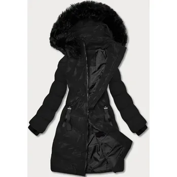 Dámská cargo bunda Černá zimní bunda s kapucí olemovanou kožešinou J.STYLE, odstíny černé L (40) i392_21042-49