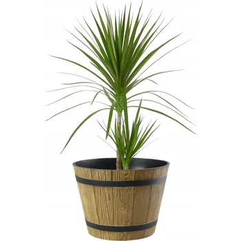 Květináč Květináč plast béžový, černý Galicja 23 cm x 23 x 17 cm