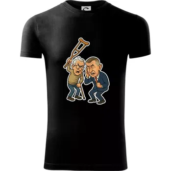 Pánské tričko MyShirt Viper Fit Babiš a berle černé